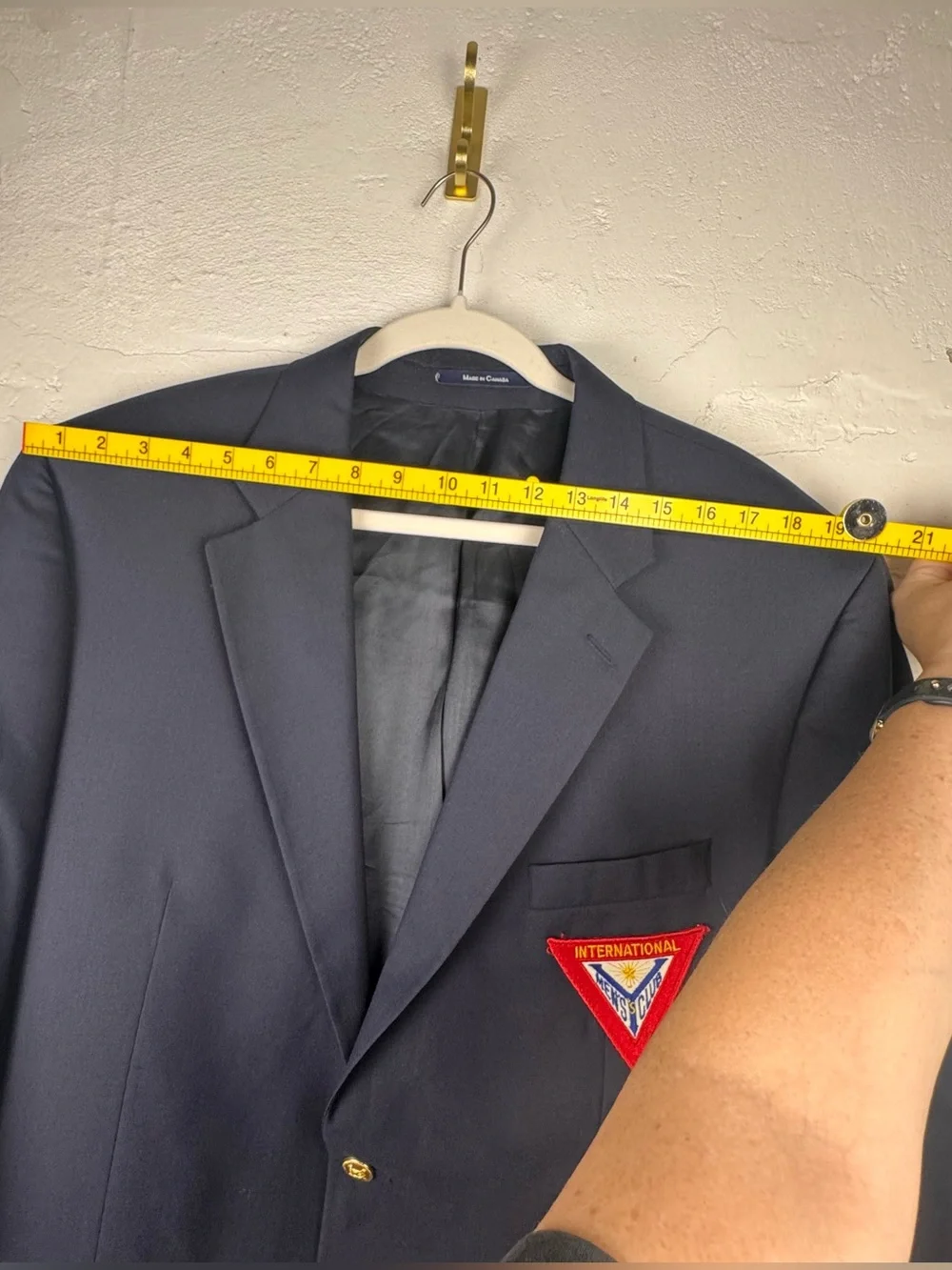 Chaps Ralph Lauren Vintage Preppy Wool Blazer Men's Navy  Gold buttons Patch